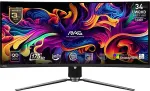 Monitor Msi LCD ||34"|Curved/21 : 9|Panel QD-OLED|3440x1440|21:9|175Hz|Matte|0.03 ms|Swivel|Height adjustable|Tilt|Colour Black|MAG341CQPQD-OLED
