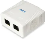 EQUIP Aufputzdose Cat6 2-Port 2x RJ45 UTP RAL 9010 ws Polybeutel