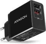 AXAGON Dual wallcharger <240V / 2x USB port QC3.0/AFC/FCP + 5V-1.2A. 24W total power.
