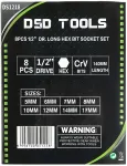 DSDTOOLS 1/2&rdquo; PIKAD KUUSKANTPEADE KOMPLEKT, 8 TK DS1218