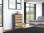 TOP E SHOP Topeshop M5 ANTRACYT/ARTISAN chest of drawers