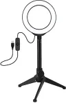 Noname LED Ring Lamp 12cm with Desktop Tripod Mount up to 21.8cm, USB