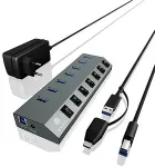 IcyBox ICY BOX IB-HUB1701-C3 7xUSB Type-A, On-Off,al