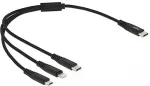 Delock USB Ladekabel 3 in 1 USB Type-C&trade; zu Lightning&trade; / Micro USB / USB Type-C&trade; 30 cm