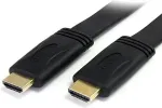 StarTech.com High Speed Flaches High-Speed-HDMI-Kabel mit Ethernet - Ultra HD 4k x 2k HDMI Kabel (Stecker/Stecker) - Video-/Audio-/Netzwerkkabel - HDMI - 28 AWG - HDMI, 19-polig (M) - HDMI, 19-polig (M) - 5,0m - abgeschirmt - Schwarz (HDMM5MFL)
