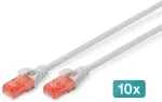 Digitus CAT 6 U/UTP Patchkabel - LSZH, 10 St&uuml;ck, 0,5m, grau