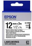 Tooner EPSON LabelWorks LK-4WBH - Etikettenband - Schwarz auf Wei&szlig; - Rolle (1,2 cm x 2 m) 1 Rolle(n) - f&uuml;r LabelWorks LW-1000P, LW-300L, LW-400, LW-400L, LW-400VP, LW-600P, LW-700, LW-900P (C53S654025)