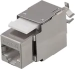DELTACO Cat6 shielded Keystone jack, LSA/110 termination, plastic, 180 white/metal / MD-119