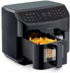 Frit&uuml;&uuml;r MEDION double hot air fryer Life P20 MD11760 XXL (black, 2,600 watts, 2 baskets 4.35 liters each)