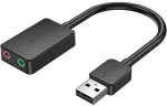 Helikaart Vention 2-port USB External Sound Card 0.15M Black