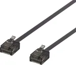 DELTACO U / UTP Cat6a patch-kaabel, lame, 0,15m, 1mm paks, must