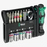WERA Tool-Check Modular Imperial 1, bit set black/green, 21-piece, inch, including 1/4" bit ratchet