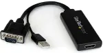 StarTech.com VGA to HDMI Adapter with USB Audio & Power - Videokonverter - VGA - HDMI - Schwarz (VGA2HDU)