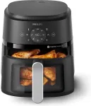 Philips 2000 series NA221/00 fryer Single 4.2 L Stand-alone 1500 W Hot air fryer Black, Silver