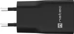 NATEC RIBERA GAN SLIM MAINS CHARGER 1&times; USB-A + 1&times; USB-C 20W BLACK