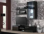 Cama MEBLE Cama hanging kuvar cabinet SOHO black/black gloss