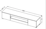 Cama MEBLE Cama TV stand VIVA 180 white/white gloss + black