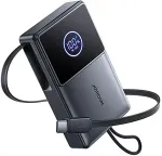 Joyroom v&otilde;imsuspank digitaalse ekraaniga, C+U+U, PD 22.5W, 10000 mAh sisseehitatud kokkupandava Type-C kaabliga (0.7m), Black (JR-PR1)