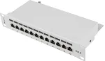 LANBERG PATCH PANEL 12PORT 1U 10" CAT.6 FTP SHIELDED GREY