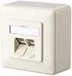 MetzConnect METZ CONNECT Anschlussdose ISO/IEC Cat.6A E-DAT 2 Port AP reinwei