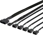 DELTACO jaotur PWM-fl&auml;ktar, 4-pin kuni 5x4-pin ho, Molex str&ouml;m