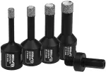 DEDRA Set of diamond hole saws 6, 8, 10, 12mm + adapter