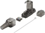DELTACO RJ45 plug Cat6A, unshielded, tool-less grey / MD-105