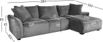 Home4you Nurgadiivan DIVI PN 284x102/162xH83cm, hall