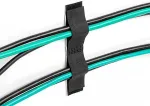 DELOCK Klett-Kabelhalter selbstklebend L 110 mm x B 20 mm Set 10 St&uuml;ck schwarz