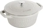 Staub Round Cast Iron Pot - 4 ltr, White Truffle