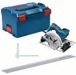 Bosch Powertools Bosch Hand-held circular saw GKS 55+ GCE Professional (blue, 1,350 watts, L-BOXX, guide rail FSN 1400)