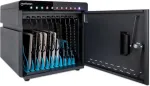 Manhattan iPad to 11" 10-bay Charging Cabinet Desktop via USB-C, Also other tablets and smartphones (with device to USB-C cable), Bays 264x22x235mm, Device charging cables not included (suggest USB-C cable 354868), Cart, Lockable, EU/UK power cords