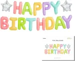PartyDeco fooliumist &otilde;hupallikett, 340 x 35 cm, v&auml;rviline / Happy Birthday