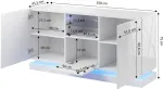 Cama MEBLE QIU 2D1K chest of drawers 150x41.5x75 cm glossy white/glossy white