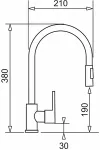 PYRAMIS Set - Sink CAMEA (79x50) 1B 1D R + Faucet IDEA Black Edition - 070168502BE - Volcano