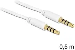 DELOCK Klinkekabel 3,5mm -> 3,5mm St/St 0.50m 4Pin wei&szlig;