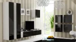 Cama MEBLE Cama Full cabinet VIGO '180' 180/40/30 white/black gloss