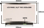 SIL LCD PANEL 14.0" FHD 1920x1080 30PIN MATT IPS / WITHOUT HANDLES