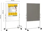 Bi-Office Loengutahvel kahepoolne 70x120, magnettahvel/tekstiiltahvel, alum. raam