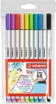 STABILO tindipliiats, Pen 68, pintselotsaga, 10 v&auml;rvi