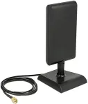 Delock WLAN 802.11 ac/a/h/b/g/n Antenne RP-SMA Stecker 6-9 dBi direktional mit magnetischem Standfub und Anschlusskabel ULA 100. 1m