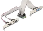V&otilde;rgukaart Delock Mini PCIe I/O PCIe full size 1 x Parallel, 2 x Seriell RS-232 mit Spannungsversorgung 5 V / 12 V