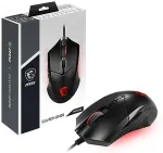 Hiir Msi CLUTCH GM08 Optical Gaming Mouse '4200 DPI Optical Sensor, 6 Programmable button, Symmetrical design, Durable switch with 10+ Million Clicks, Weight Adjustable, Red LED'