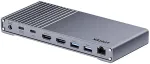 UNITEK D1117AGY01-EU laptop dock/port replicator Wired & Wireless USB4 Grey