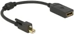 DELOCK Adapterkabel mini Displayport 1.2 Stecker mit Schraube >Displayport Buchse 25cm schwarz 4K