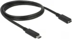 DeLOCK USB 3.2 Gen 1 extension cable, USB-C male > USB-C female (black, 0.5 meter, SuperSpeed)