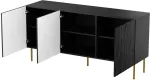 Cama MEBLE JUNGLE chest 152x40.5x74.5 matte black + golden legs