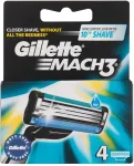 Gillette Mach3 4pc - Replacement blade meestele