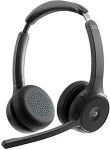 Cisco Headset 722, Wireless Dual On-Ear Bluetooth Headset with Webex Button, USB-A HD Bluetooth Adapter, Soft Case, Carbon Black, 1-Year Limited Liability Warranty (HS-WL-722-BUNA-C)