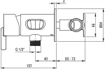 Deante Concealed bidet mixer with bidetta shower head